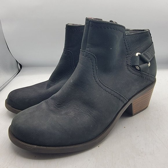 Teva Foxy Womens 7 Black Bootie Ankle Leather Zipper Walking Fashion 1008317 - Picture 4 of 12